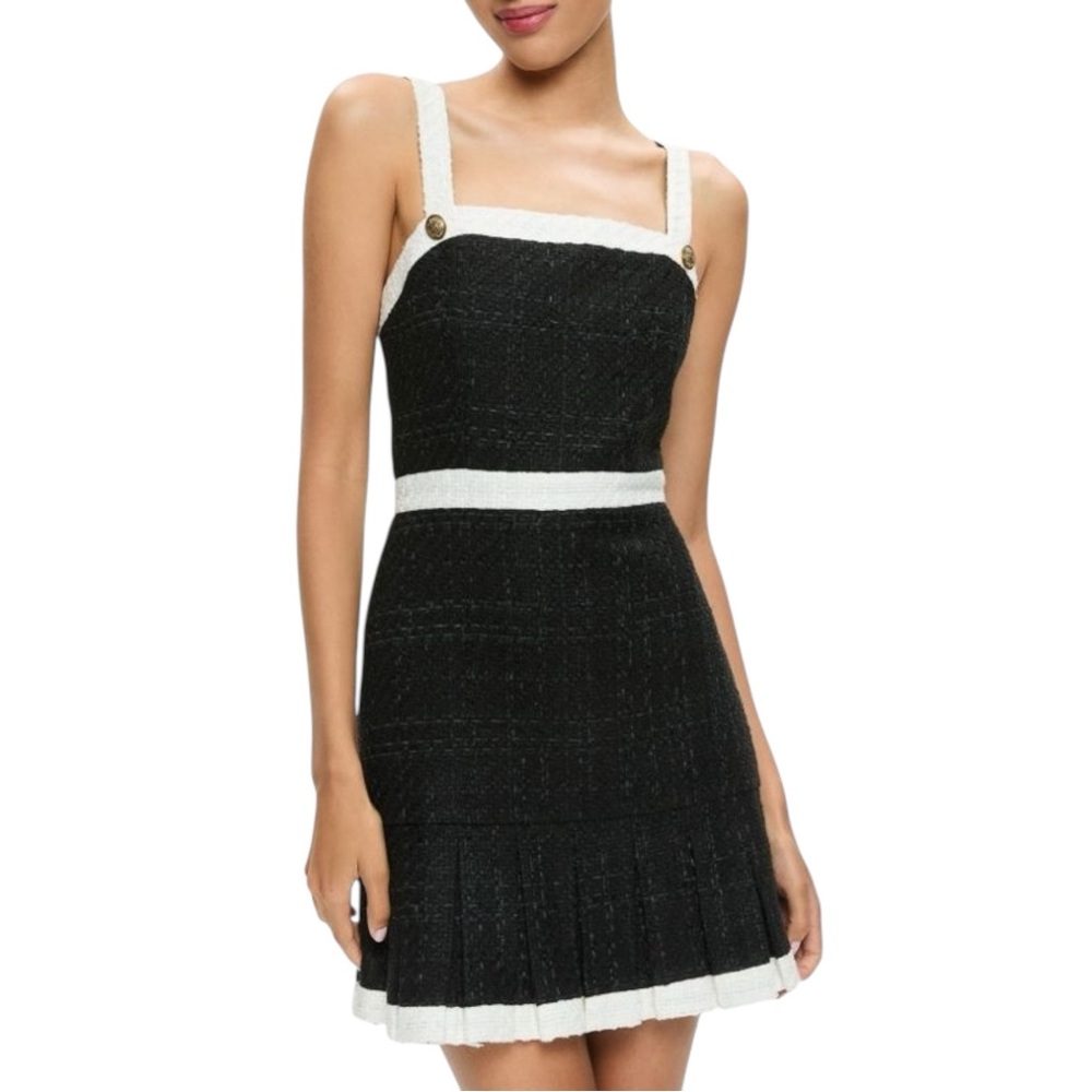 NWT Alice + Olivia Clarine Pleated Dress Size 4
